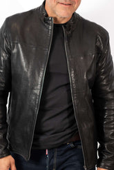 Men's leather jacket Valery Black